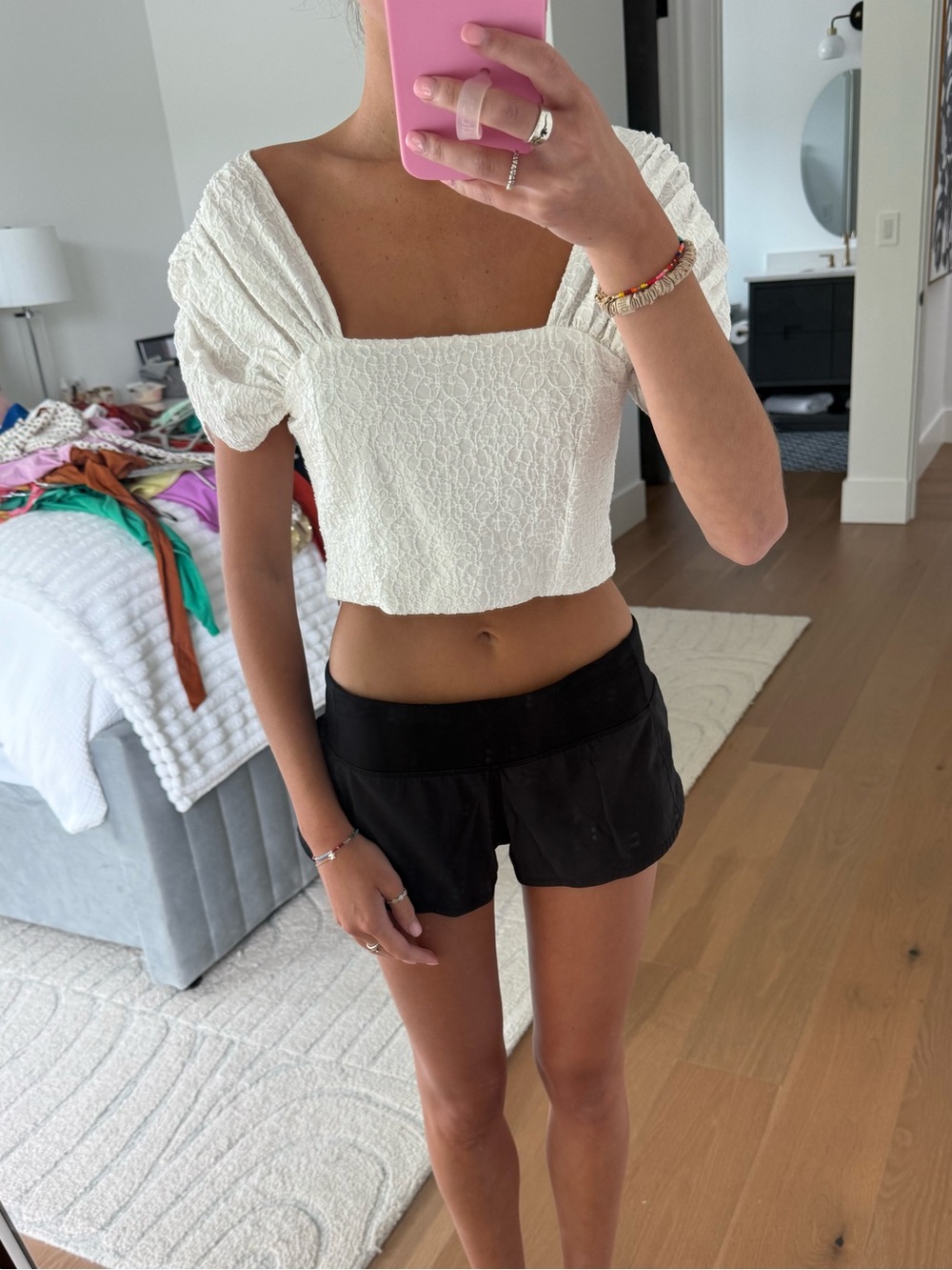 Zara crop top with poofy sleeves